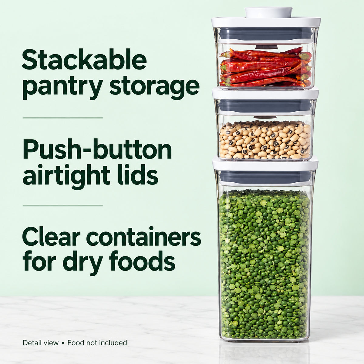 10-Container Airtight Pantry Storage Set with White Lids